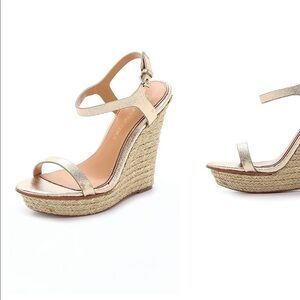 Badgley Mischka Gold Wedge Sandals